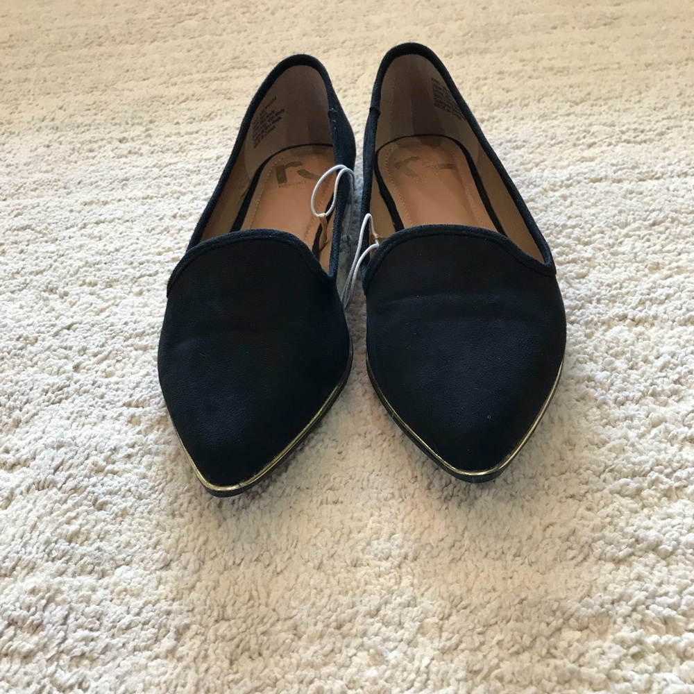 Nwot Report Pointed Toe With Gold Trim Flats - image 2